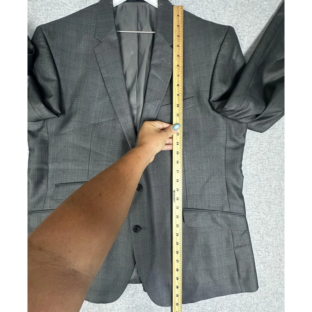 Kenneth Cole Blazer Mens 48R Gray Two Button Suit Jacket Sport Coat Classic Fit